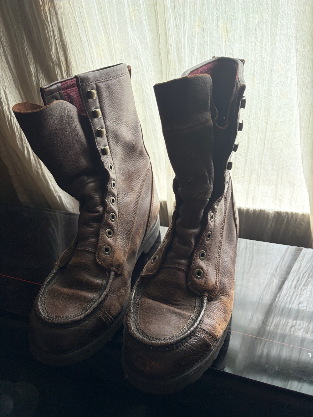 Cabela's Brown Leather Lace-Up Work Boots